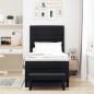 vidaXL Letto Box Spring con Materasso e Panchina Nero 80x200 cm Tessuto vidaXL Letto Box Spring con Materasso e Panchina Nero 80x200 cm Tessuto
