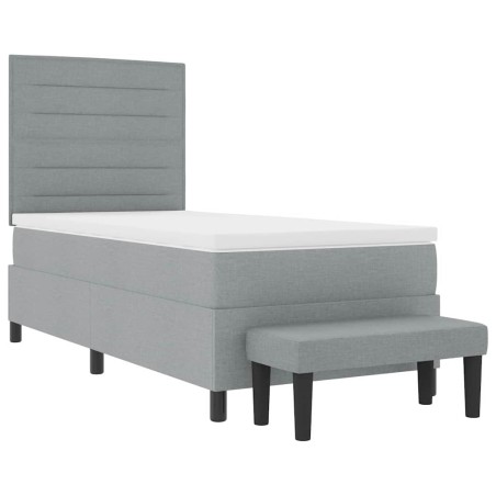 vidaXL Letto con Box Spring e Materasso Grigio Chiaro 90x200 cm Tessuto