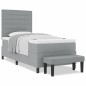 vidaXL Letto con Box Spring e Materasso Grigio Chiaro 90x200 cm Tessuto vidaXL Letto con Box Spring e Materasso Grigio Chiaro 90x200 cm Tessuto