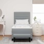 vidaXL Letto con Box Spring e Materasso Grigio Chiaro 90x200 cm Tessuto vidaXL Letto con Box Spring e Materasso Grigio Chiaro 90x200 cm Tessuto