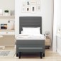 vidaXL Letto con Box Spring e Materasso & Panca Grigio Scuro 90x200 cm Tessuto vidaXL Letto con Box Spring e Materasso & Panca Grigio Scuro 90x200 cm Tessuto
