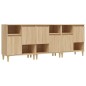 Credenze 3pz Rovere Sonoma 60x35x70 cm in Legno Multistrato Credenze 3pz Rovere Sonoma 60x35x70 cm in Legno Multistrato