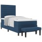 vidaXL Letto con Box Spring con Materasso e Panchina Blu 90x200 cm Tessuto