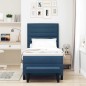 vidaXL Letto con Box Spring con Materasso e Panchina Blu 90x200 cm Tessuto