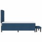 vidaXL Letto con Box Spring con Materasso e Panchina Blu 90x200 cm Tessuto