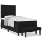 vidaXL Letto con Box Spring e Materasso in Tessuto Nero 100x200 cm