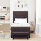 vidaXL Letto a molle con materasso e panca marrone scuro 100x200 cm Tessuto vidaXL Letto a molle con materasso e panca marrone scuro 100x200 cm Tessuto