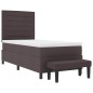 vidaXL Letto a molle con materasso e panca marrone scuro 100x200 cm Tessuto vidaXL Letto a molle con materasso e panca marrone scuro 100x200 cm Tessuto