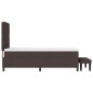 vidaXL Letto a molle con materasso e panca marrone scuro 100x200 cm Tessuto vidaXL Letto a molle con materasso e panca marrone scuro 100x200 cm Tessuto