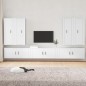 Set di Mobili Porta TV 7 pz Bianco in Legno Multistrato Set di Mobili Porta TV 7 pz Bianco in Legno Multistrato