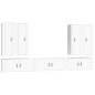 Set di Mobili Porta TV 7 pz Bianco in Legno Multistrato Set di Mobili Porta TV 7 pz Bianco in Legno Multistrato