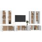 Set di Mobili Porta TV 7 pz Bianco in Legno Multistrato Set di Mobili Porta TV 7 pz Bianco in Legno Multistrato