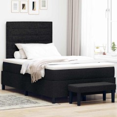 vidaXL Letto a Rete con Materasso e Panchina Nero 120x190 cm Tessuto