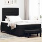 vidaXL Letto a Rete con Materasso e Panchina Nero 120x190 cm Tessuto vidaXL Letto a Rete con Materasso e Panchina Nero 120x190 cm Tessuto