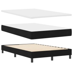 vidaXL Letto a Rete con Materasso e Panchina Nero 120x190 cm Tessuto