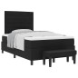 vidaXL Letto a Rete con Materasso e Panchina Nero 120x190 cm Tessuto vidaXL Letto a Rete con Materasso e Panchina Nero 120x190 cm Tessuto