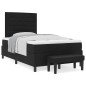 vidaXL Letto a Rete con Materasso e Panchina Nero 120x190 cm Tessuto vidaXL Letto a Rete con Materasso e Panchina Nero 120x190 cm Tessuto