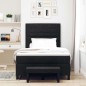 vidaXL Letto a Rete con Materasso e Panchina Nero 120x190 cm Tessuto vidaXL Letto a Rete con Materasso e Panchina Nero 120x190 cm Tessuto