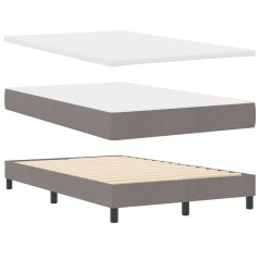 vidaXL Letto con box spring con materasso e panchina taupe 120x190 cm in tessuto
