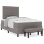 vidaXL Letto con box spring con materasso e panchina taupe 120x190 cm in tessuto vidaXL Letto con box spring con materasso e panchina taupe 120x190 cm in tessuto