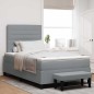 vidaXL Letto Box Spring con Materasso e Panchina Grigio Chiaro 120x200 cm Tessuto vidaXL Letto Box Spring con Materasso e Panchina Grigio Chiaro 120x200 cm Tessuto
