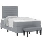 vidaXL Letto Box Spring con Materasso e Panchina Grigio Chiaro 120x200 cm Tessuto vidaXL Letto Box Spring con Materasso e Panchina Grigio Chiaro 120x200 cm Tessuto