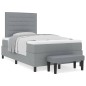 vidaXL Letto Box Spring con Materasso e Panchina Grigio Chiaro 120x200 cm Tessuto vidaXL Letto Box Spring con Materasso e Panchina Grigio Chiaro 120x200 cm Tessuto