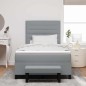 vidaXL Letto Box Spring con Materasso e Panchina Grigio Chiaro 120x200 cm Tessuto vidaXL Letto Box Spring con Materasso e Panchina Grigio Chiaro 120x200 cm Tessuto