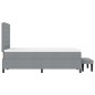 vidaXL Letto Box Spring con Materasso e Panchina Grigio Chiaro 120x200 cm Tessuto vidaXL Letto Box Spring con Materasso e Panchina Grigio Chiaro 120x200 cm Tessuto
