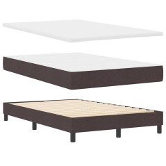 vidaXL Letto con Box Spring e Materasso & Panchina Marrone Scuro 120x200 cm Tessuto