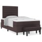 vidaXL Letto con Box Spring e Materasso & Panchina Marrone Scuro 120x200 cm Tessuto vidaXL Letto con Box Spring e Materasso & Panchina Marrone Scuro 120x200 cm Tessuto