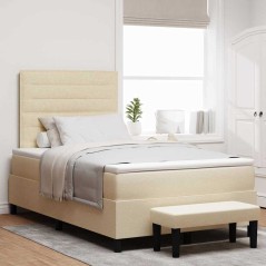 vidaXL Letto con Box Spring e Materasso Crema 120x200 cm Tessuto