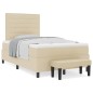 vidaXL Letto con Box Spring e Materasso Crema 120x200 cm Tessuto vidaXL Letto con Box Spring e Materasso Crema 120x200 cm Tessuto