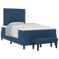 vidaXL Letto a Box Spring con Materasso & Panchina Blu 120x200 cm Tessuto
