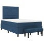 vidaXL Letto a Box Spring con Materasso & Panchina Blu 120x200 cm Tessuto