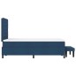 vidaXL Letto a Box Spring con Materasso & Panchina Blu 120x200 cm Tessuto
