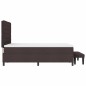 vidaXL Rete a Molle con Materasso e Panchetto Marrone Scuro 140x190 cm Tessuto vidaXL Rete a Molle con Materasso e Panchetto Marrone Scuro 140x190 cm Tessuto