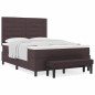 vidaXL Letto con rete a molle con Materasso & Panca Marrone Scuro 140x200 cm Tessuto vidaXL Letto con rete a molle con Materasso & Panca Marrone Scuro 140x200 cm Tessuto