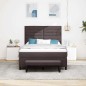 vidaXL Letto con rete a molle con Materasso & Panca Marrone Scuro 140x200 cm Tessuto vidaXL Letto con rete a molle con Materasso & Panca Marrone Scuro 140x200 cm Tessuto