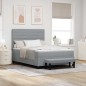vidaXL Letto a Molle con Materasso & Panchina Grigio Chiaro 160x200 cm Tessuto vidaXL Letto a Molle con Materasso & Panchina Grigio Chiaro 160x200 cm Tessuto