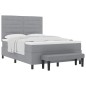 vidaXL Letto a Molle con Materasso & Panchina Grigio Chiaro 160x200 cm Tessuto vidaXL Letto a Molle con Materasso & Panchina Grigio Chiaro 160x200 cm Tessuto