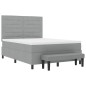 vidaXL Letto a Molle con Materasso & Panchina Grigio Chiaro 160x200 cm Tessuto vidaXL Letto a Molle con Materasso & Panchina Grigio Chiaro 160x200 cm Tessuto