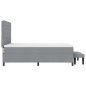 vidaXL Letto a Molle con Materasso & Panchina Grigio Chiaro 160x200 cm Tessuto vidaXL Letto a Molle con Materasso & Panchina Grigio Chiaro 160x200 cm Tessuto