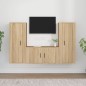 Set di Mobili Porta TV 3 pz Rovere Sonoma in Legno Multistrato Set di Mobili Porta TV 3 pz Rovere Sonoma in Legno Multistrato