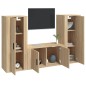 Set di Mobili Porta TV 3 pz Rovere Sonoma in Legno Multistrato Set di Mobili Porta TV 3 pz Rovere Sonoma in Legno Multistrato