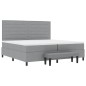 vidaXL Letto a Molle con Materasso e Panchina Grigio Chiaro 200x200 cm Tessuto vidaXL Letto a Molle con Materasso e Panchina Grigio Chiaro 200x200 cm Tessuto