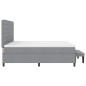 vidaXL Letto a Molle con Materasso e Panchina Grigio Chiaro 200x200 cm Tessuto vidaXL Letto a Molle con Materasso e Panchina Grigio Chiaro 200x200 cm Tessuto