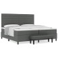 vidaXL Letto Box Spring con Materasso & Panchina Grigio Scuro 200x200 cm Tessuto