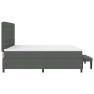 vidaXL Letto Box Spring con Materasso & Panchina Grigio Scuro 200x200 cm Tessuto
