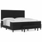 vidaXL Letto con Box Spring con Materasso & Panca Nera 200x200 cm Tessuto